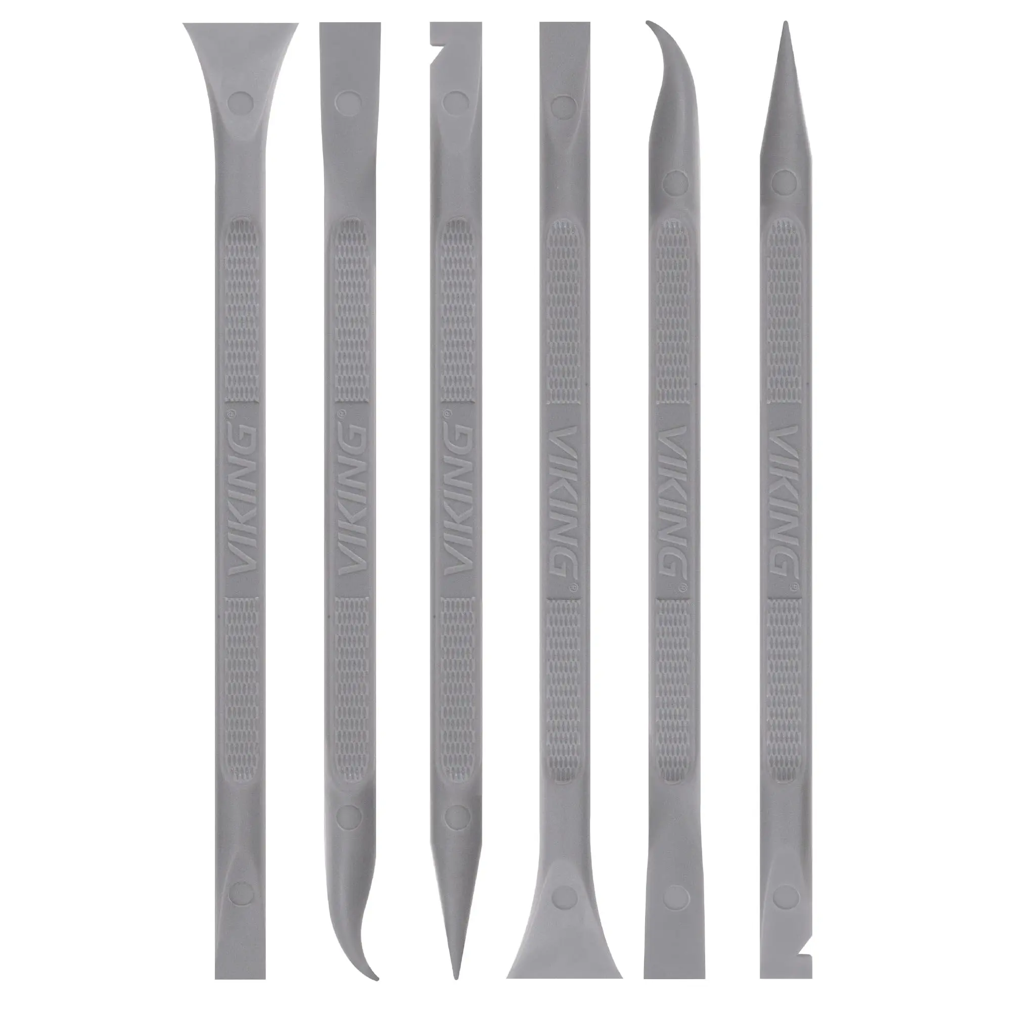 VIKING Car Detailing Pick Set for Car Detailing Kit, Safe Automotive Tool Set for Cleaning, Plastic Picks with 6 Cleaning Heads, Interior and Exterior Use, 6 Pack, Grey