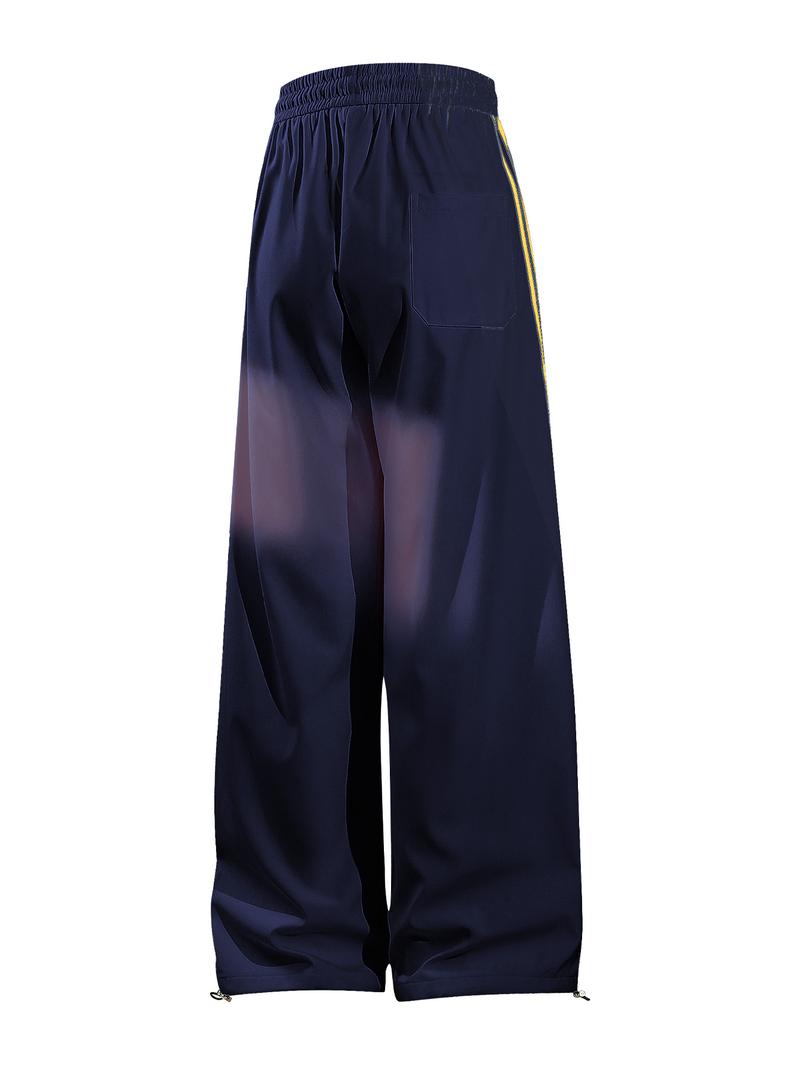 CCCMAI Men's color-block side stripe sports pants, all-season men's casual fashion trendy straight-leg pants with drawstring waistband, classic menswear sweatpants, loose casual pants, stylish activewear for men. Striped