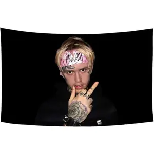 Lil Peep Flag Tapestry Art Music Poster for Bedroom Living Room College Dorm Wall Décor Decor DecorativeTapestry Decor