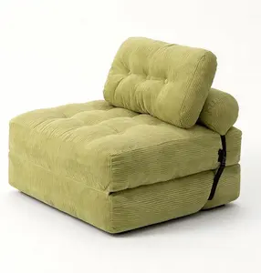 【Valentine’s Day Gift】Sofa Bed Convertible 3 in 1 Folding Couch with Headrest Lumbar Pillow & Comfortable Shredded Foam Filling for Living Room Bedroom Single Size