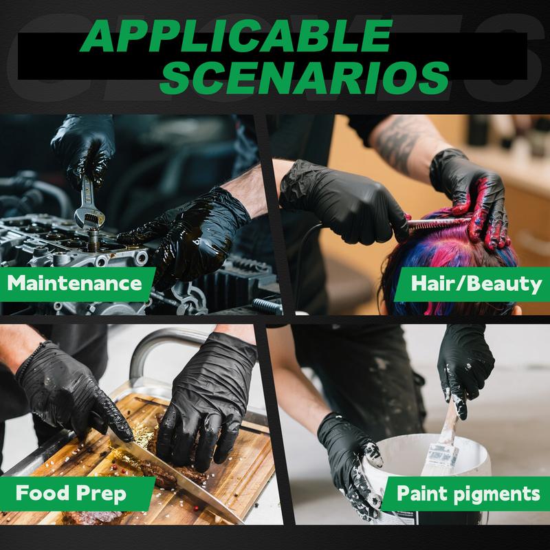 6Mil Heavy Duty Nitrile Disposable Gloves, Extra Strength Industrial Grade Puncture Resistant, Professional Work Cleaning Gloves for Mechanics Plumbing Construction Landscaping Gardening Farming Automotive Repair Painting Home DIY Tool