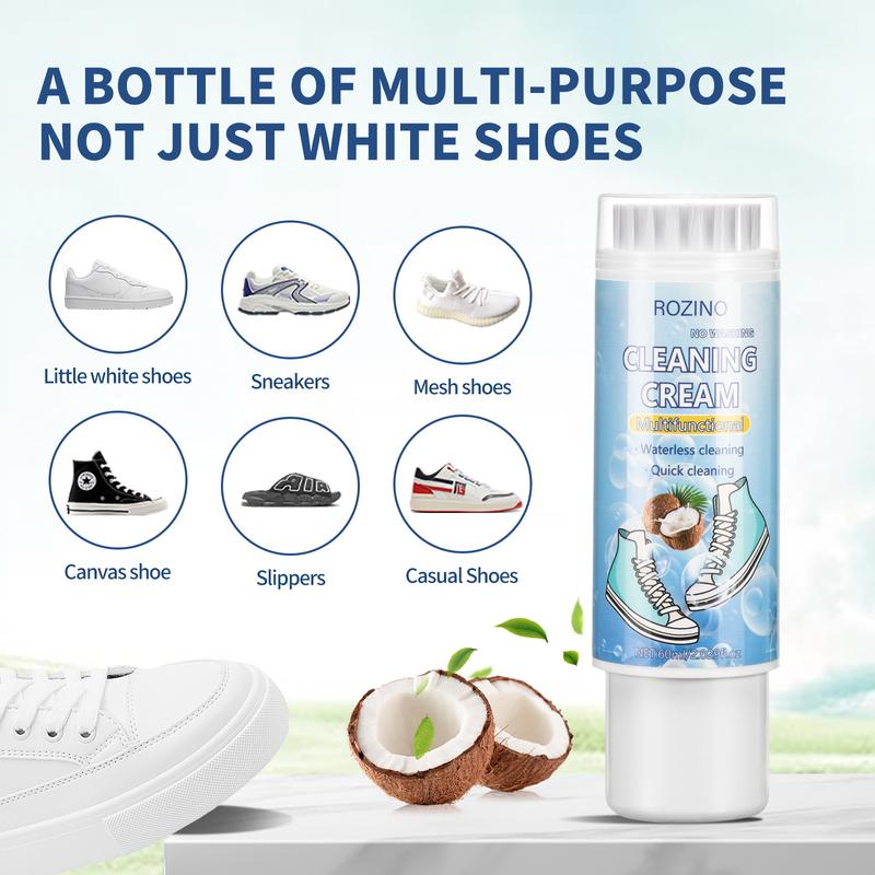 Waterless Shoe Cleaning Brush,Foam Shoe Cleaner with Shoe Brush, Shoes Stain Remover,Ideal for Sneaker Care,Full Grain Leather,Rubber,Canvas Shoes full grain leather Mesh Footwear