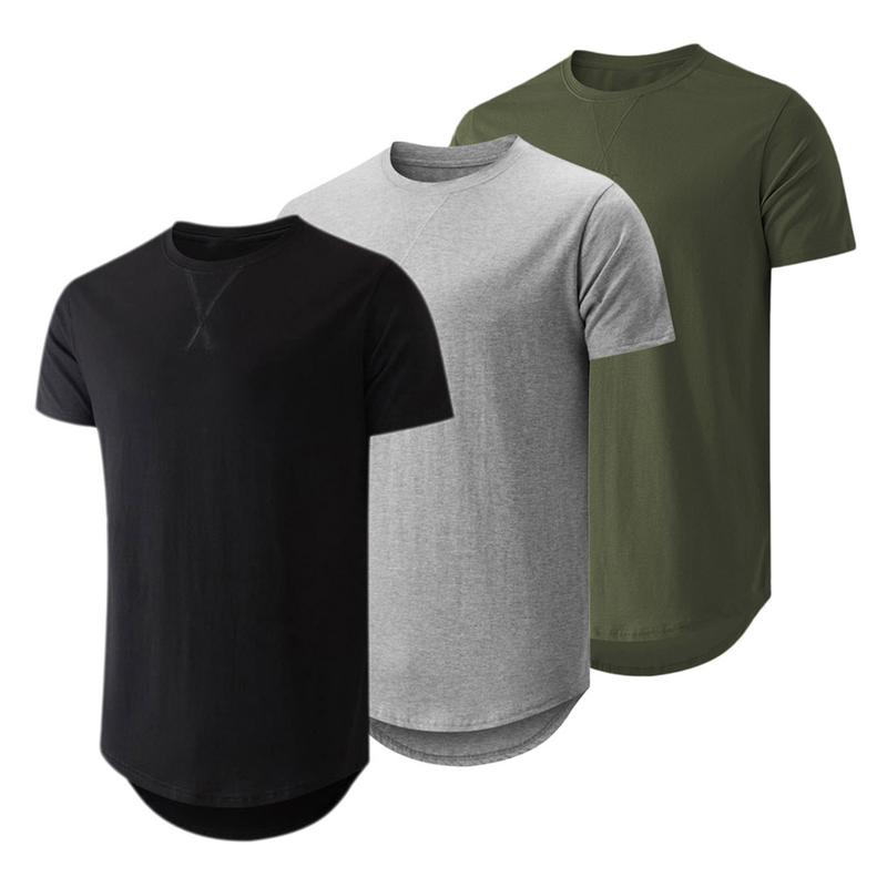 JMIERR Mens 3 Pack Cotton Hipster Hip Hop Longline Crewneck T-Shirt,Menswear Casual Tshirt Tops,TikTokShopfalldealsforyou