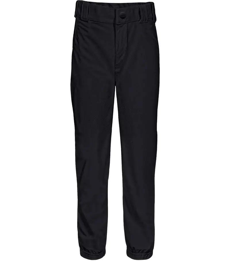 Penveer Pull-Up Youth Baseball Pants, Quarter Open Fly Boys Baseball Pants with Durable Snap & Elastic Bottom, T Ball Pants (Black) Athletic Outfits Sporty Style Clothes