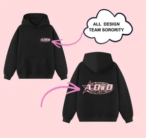 All Team Sorority Midnight Hoodie BLACK , Greek Life Sisterhood Hoodie, College Sorority Apparel for Women, Big Little Matching Gift, Cute Campus Spirit Wear Pullover