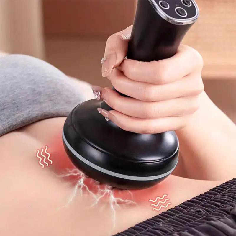 [Renhui] Professional hand-held muscle and lymph support massager-rechargeable device, with heating and vibration functions, Suitable for Whole Body Care, Suitable for Neck, Back, Arms, Waist, Abdomen and Legs, Holiday Gifts. Summervibes Brush Relaxing