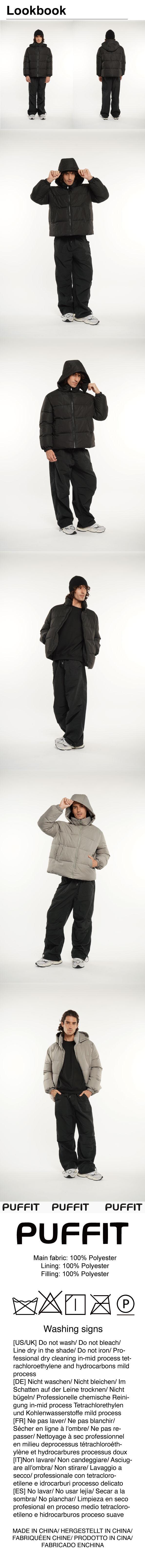 【Clearance Sale】PUFFIT Men‘s Detachable Hooded Puffer Jacket, Winter Basic Warm Menswear Coat with Removable Hood Zip Deep Pockets Tops Zipper SpringStatements