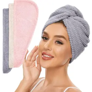 3 Pack Microfiber Hair Towel Wrap for Women, Anti Frizz Quick Drying Hair Turban for All Hair Style, Absorbent and Lightweight