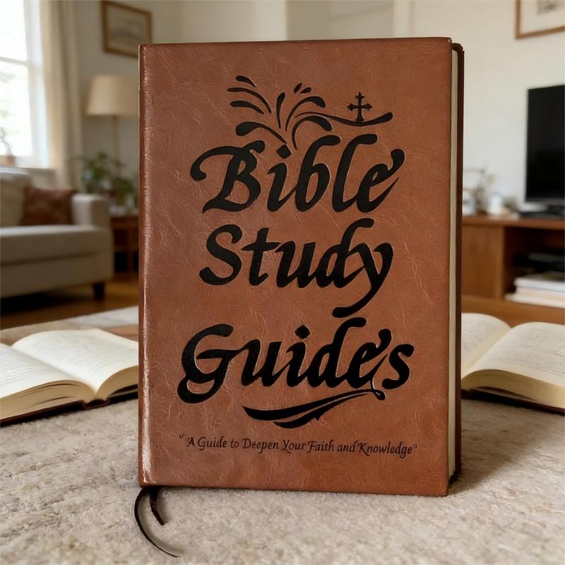 66-page Bible Study Guide, Daily Devotional Journal Strengthens Faith, Ideal for Personal Group Study and Prayer, Christian Gift (A5, PU Leather Cover), Leather Bible Notebook.