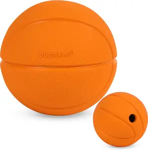 Brightkins Basketball Treat Dispensers–Tough Football & Basketball Toys for Dog Enrichment, Slow Feeder Training Accessories, Puppy Essentials, and Birthday Gifts