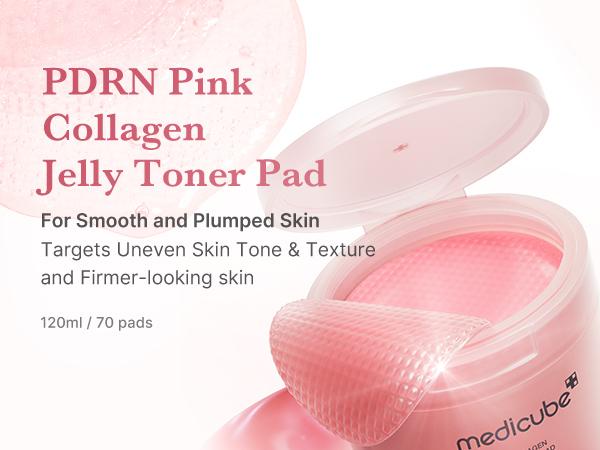 [medicube] PDRN Pink Collagen Gel Toner Pad | PDRN Jelly Toner Pad | 99% Salmon DNA, PDRN, Uneven skintone, Korean skincare