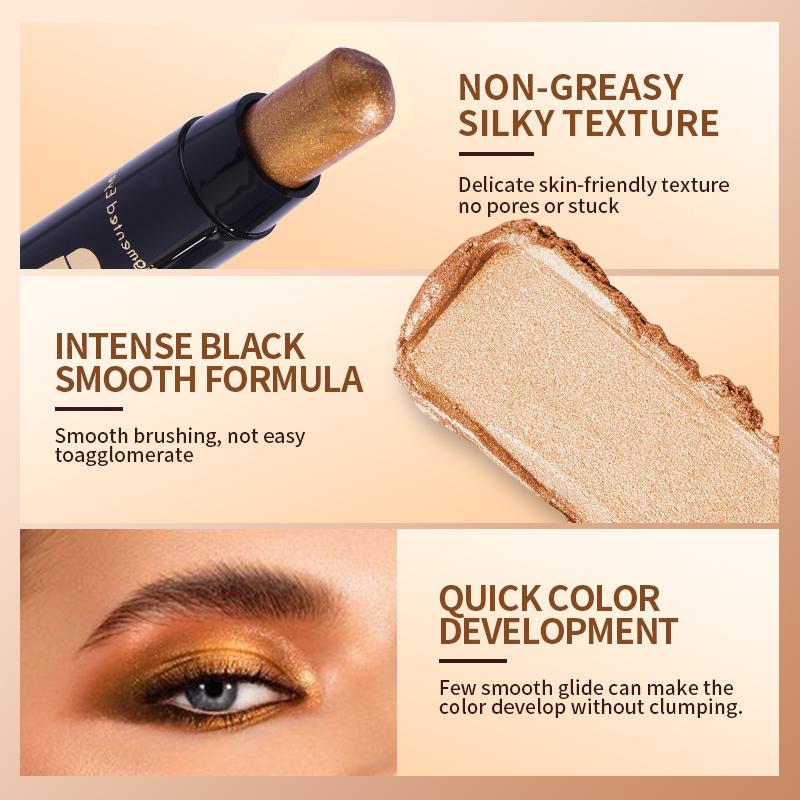 6Pcs Cream Eye Shadow Brightener Stick Makeup Set,  Waterproof &Long Lasting, Rich Color, Easily Blendable and Buildable，Precise Tip for Easy Application 。Perfect for evening events, holidays, and stage makeup Christmas gift Eyeshadow