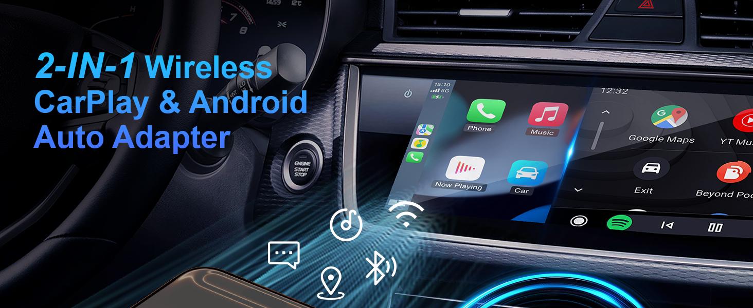 [Christmas Picks with CarPlay] Mini Orange Cube Pro 3.0 Wireless CarPlay & Android Auto Adapter 2026– Plug & Play, Fast Auto-Reconnect