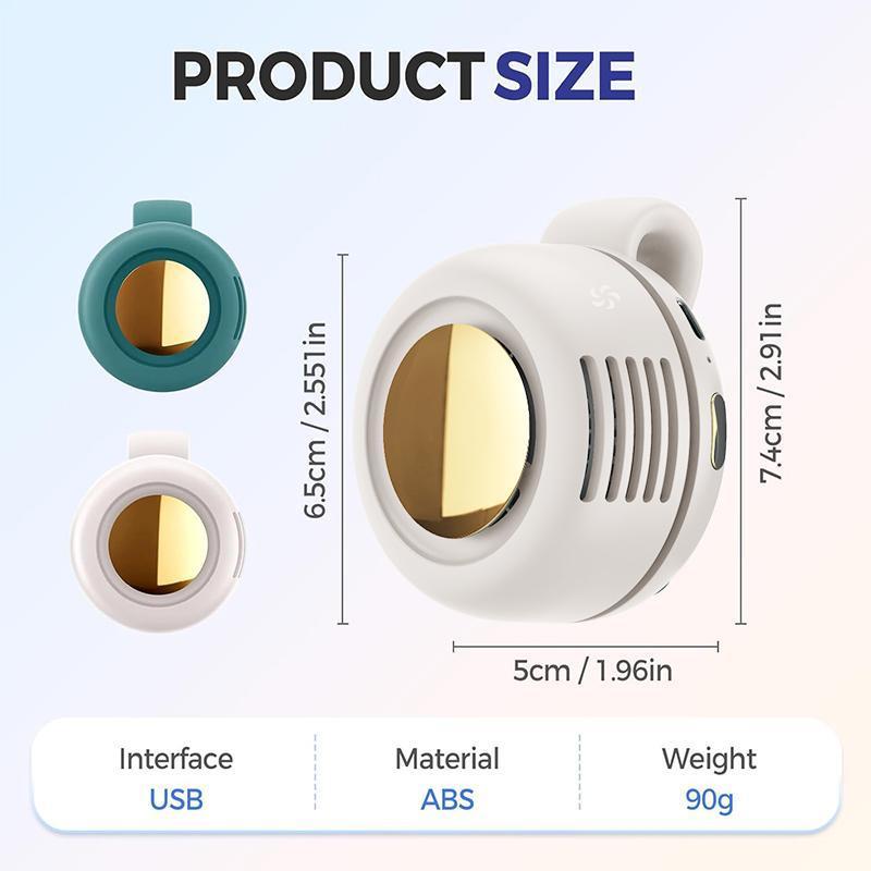 Portable Silent Mini Bladeless Electric Fan,Adjustable 3-speed Suspended Waist Fans,Phone Cooling Fan,Personal Fan,Rotating BodyFan Suitable for Outdoor Travel,fathersdaygift,rechargeable personal fan,handheld turbo fan,Perfect Gift