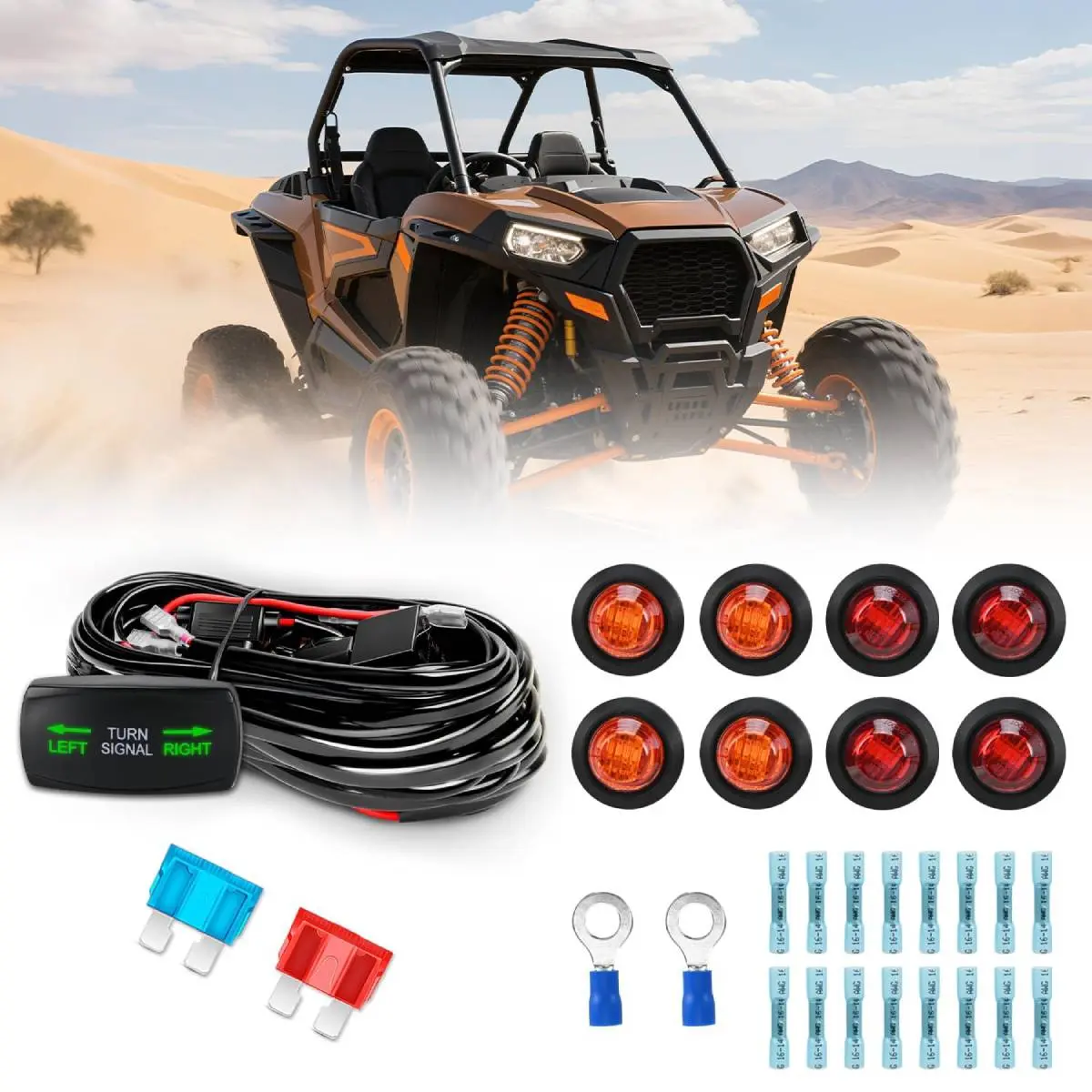 UTV Turn Signal Wiring Harness Kit-Horizontal