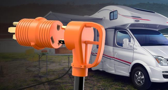 Nilight 25FT 30 Amp RV Extension Cord with Adapter 50Amp to 30Amp 125V Heavy Duty 10/3 Gauge Pure Copper STW Wire UL ETL Listed 3 Prong TT-30P TT-30R Weatherproof Suit for Generators Campers