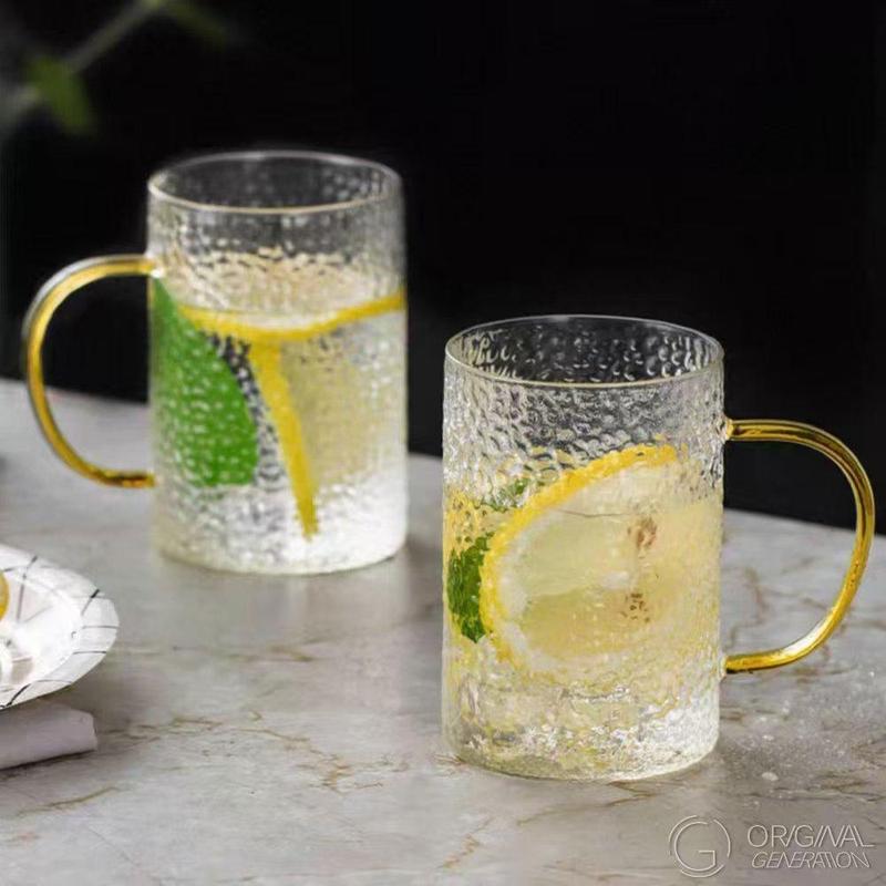 Heat-Resistant Hammered Glass Cup 380ml/12oz