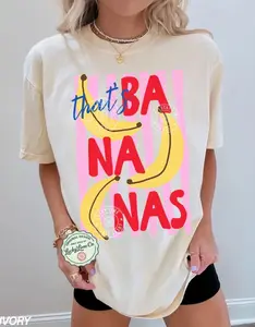 Comfort Colors That’s Bananas Shirt, Playful Summer Fruit Tshirt, Aesthetic Food Pun Graphic Tee, Trendy Oversized Retro Banana Graphic Shirt, Premium Garment Dyed Tropical Summer Vibe Apparel