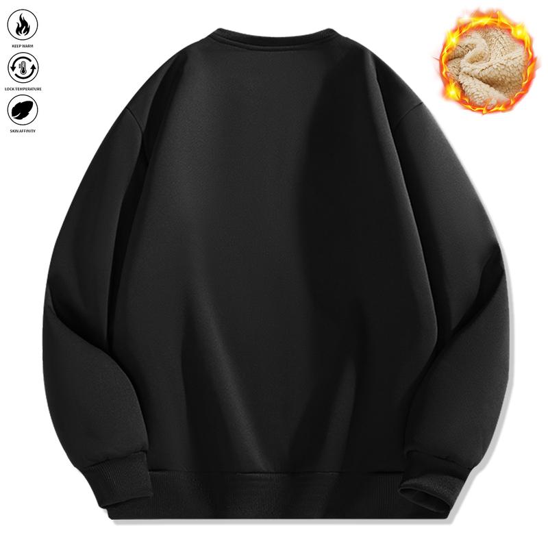 3-Pack,Men's Fleece-Lined Warm Pullover Sweatshirt , LongSleeve, Round Neck for Fall/Winter Comfort, FleeceSweatshirt