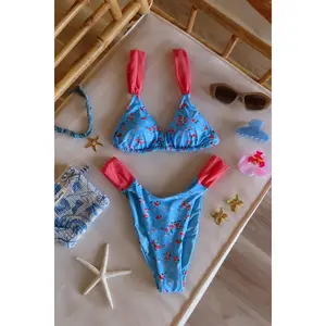 Summer Romance Bikini Top in Blue
