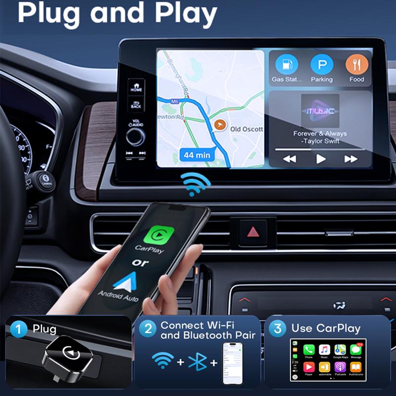 【YURNLV】2026 New Wireless CarPlay Adapter - iPhone & Android Compatible with Fast No-Delay Link, Hands-Free Calling
