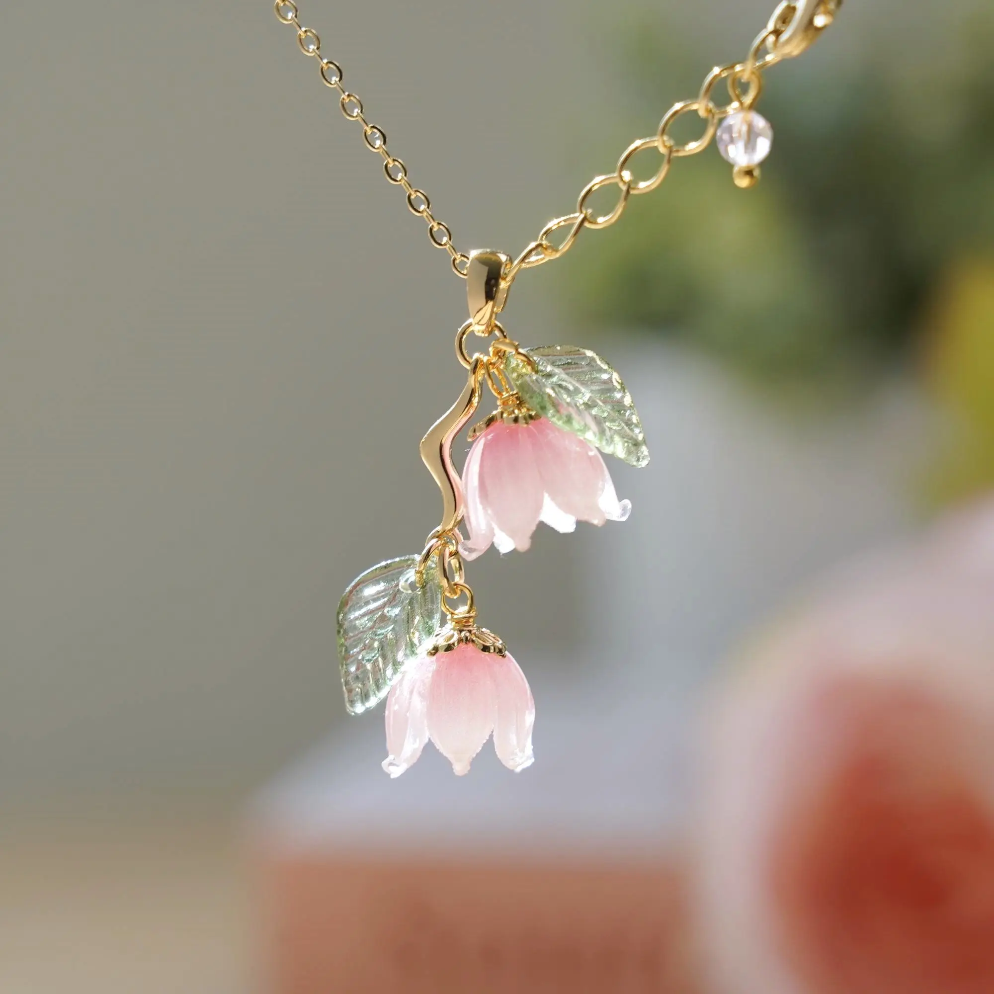 Lily of the Valley Flower Necklace | Resin Floral Art