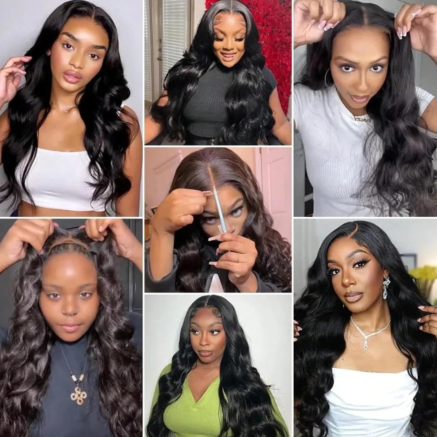 Bling Hair Glueless Wigs Human Hair Pre Plucked Pre Cut 7x5 Glueless 16-34 Inch Body Wave 13x4/6 Drawstring Human Hair 180% Put on And Go Glueless Wig For Black Women