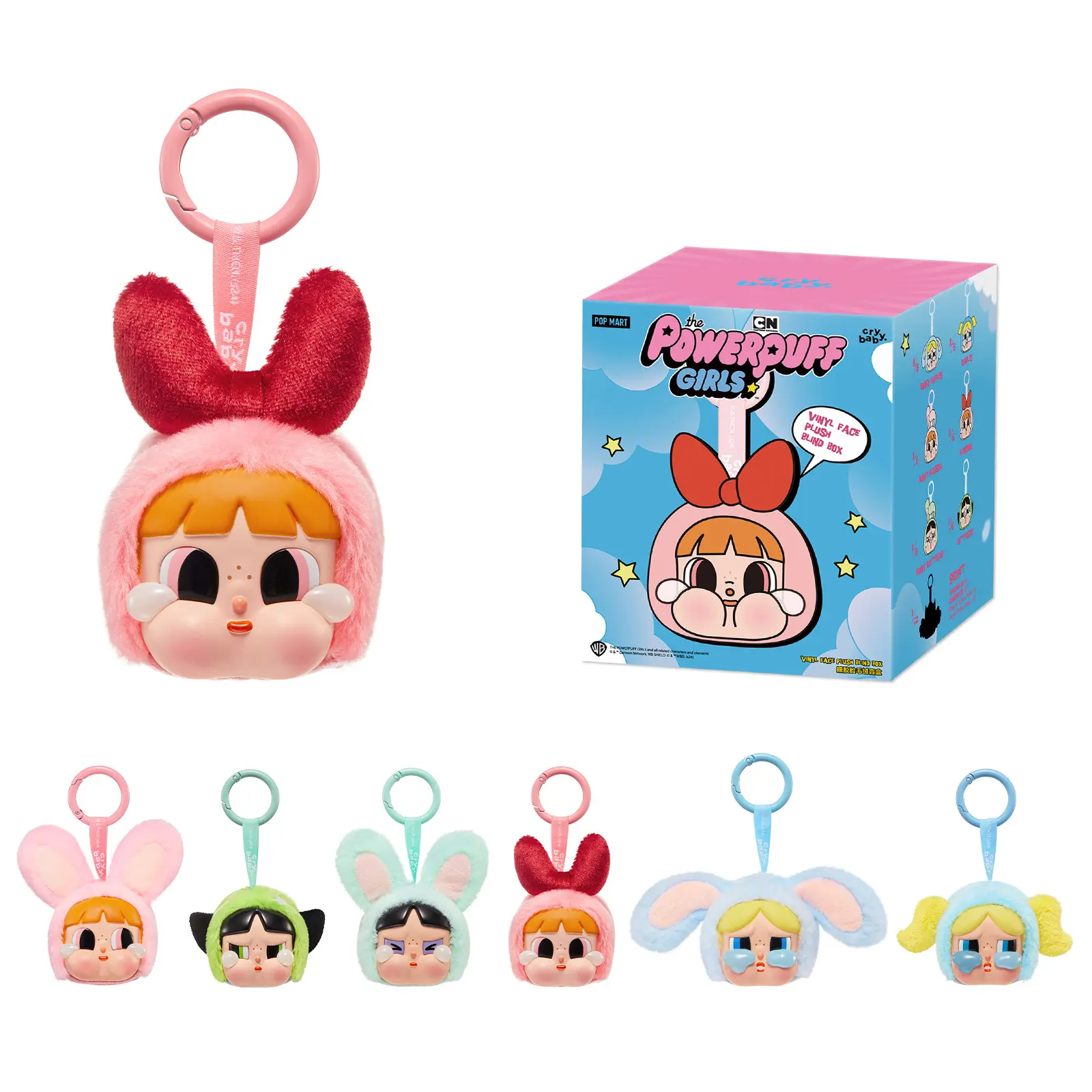 POP MART CRYBABY × Powerpuff Girls Series-Vinyl Face Plush Blind Box, Mystery Box, Surprise Gift