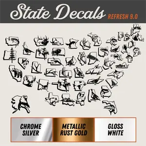 U.S. State Decals - High Quality Outdoor vinyl - Refresh 9.0 U.S. State Decals - High Quality Outdoor vinyl - Refresh 9.0