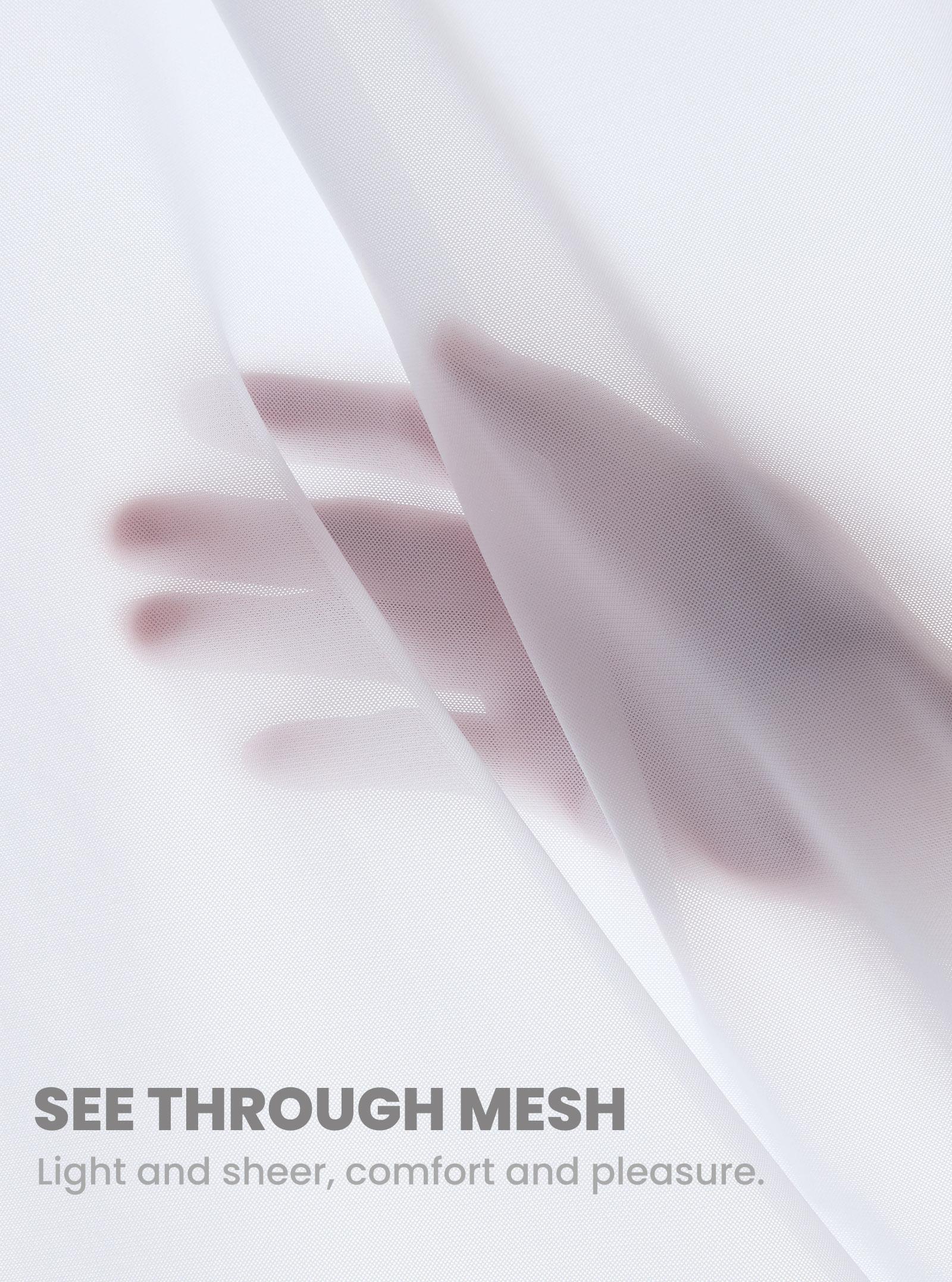 DOBREVA Women's Sheer Mesh Balconette Bra Sexy Unlined Demi Underwire Bras Lace Plus Size