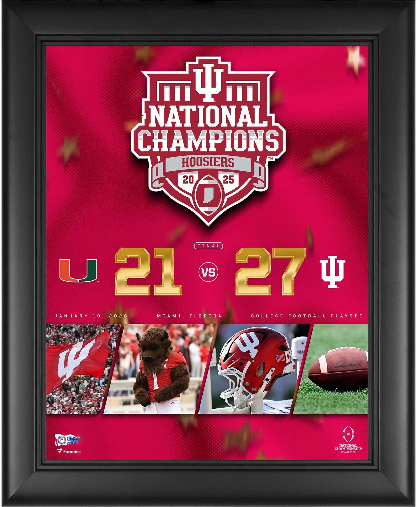 Indiana Hoosiers Framed 13" x 16" 2025 College Football Playoff National Champions Collage