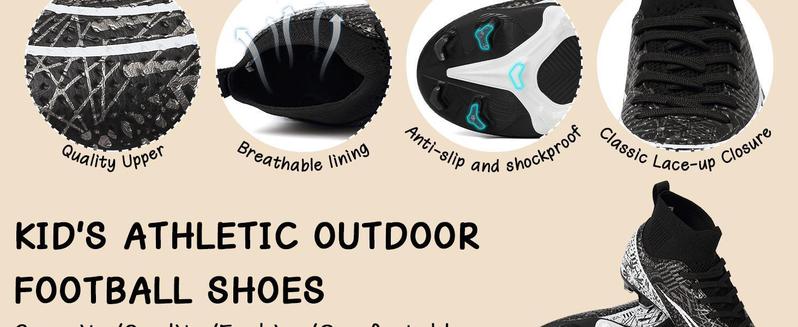 Kids Soccer Cleats Boys Girls Soccer Shoes Firm Ground Football Shoes for Indoor Outdoor Size (Little Kid/Big Kid)