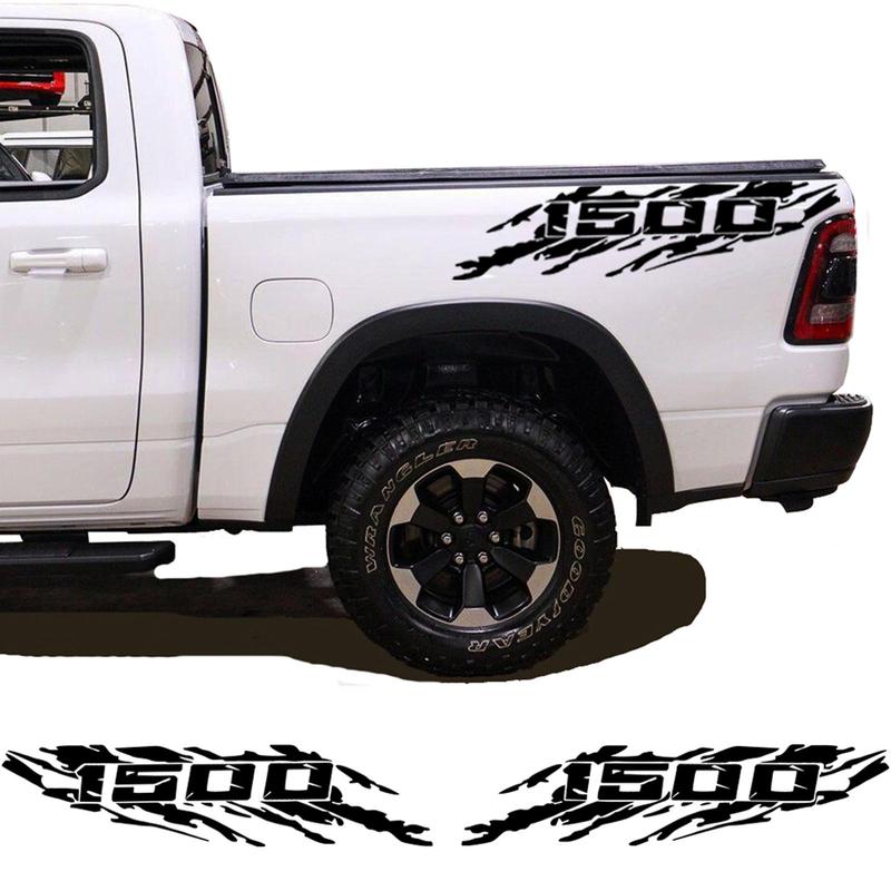 2pcs Pickup Bed Side Speckled Ink Decals Waterproof Graphics Vinyl Car Sticker for Dodge Ram 1500