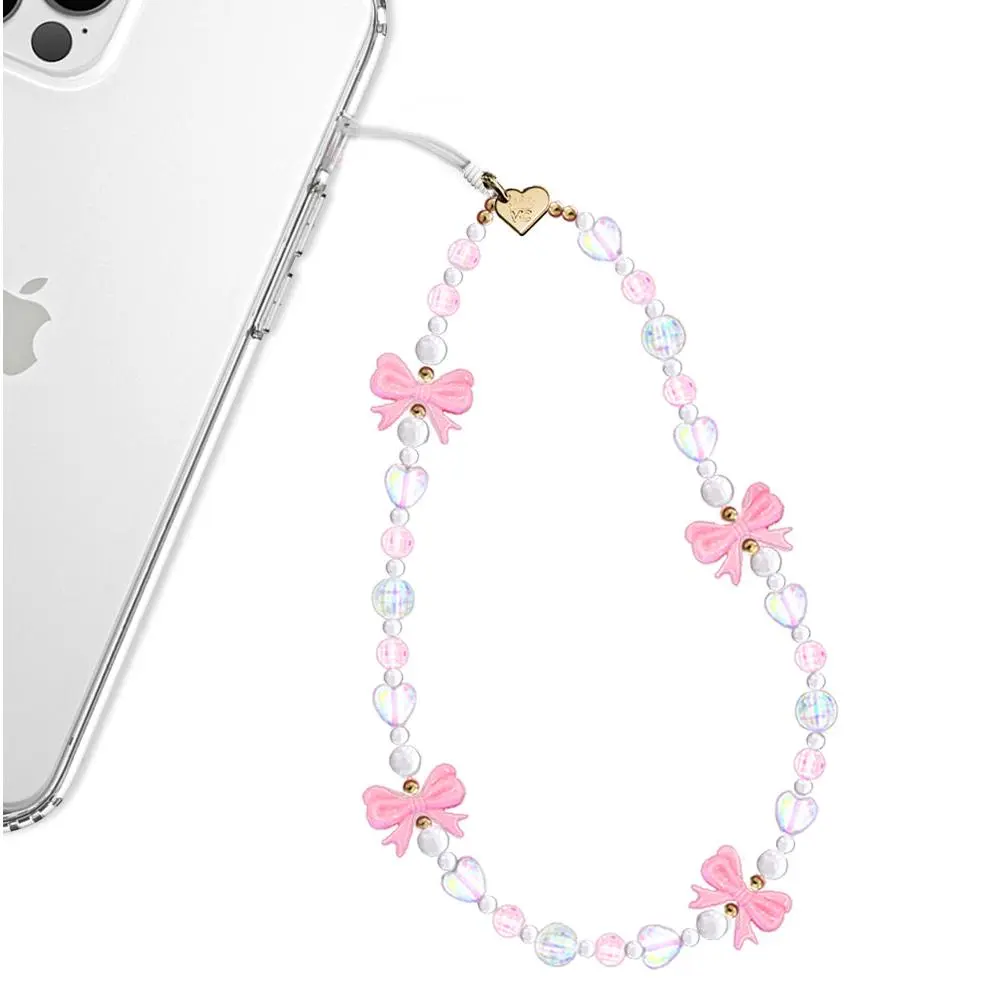 Velvet Caviar Pink Bow Phone Charm - Premium Handmade Accessory for iPhone & Android, Stylish, Durable, Perfect Gift for Every Occasion