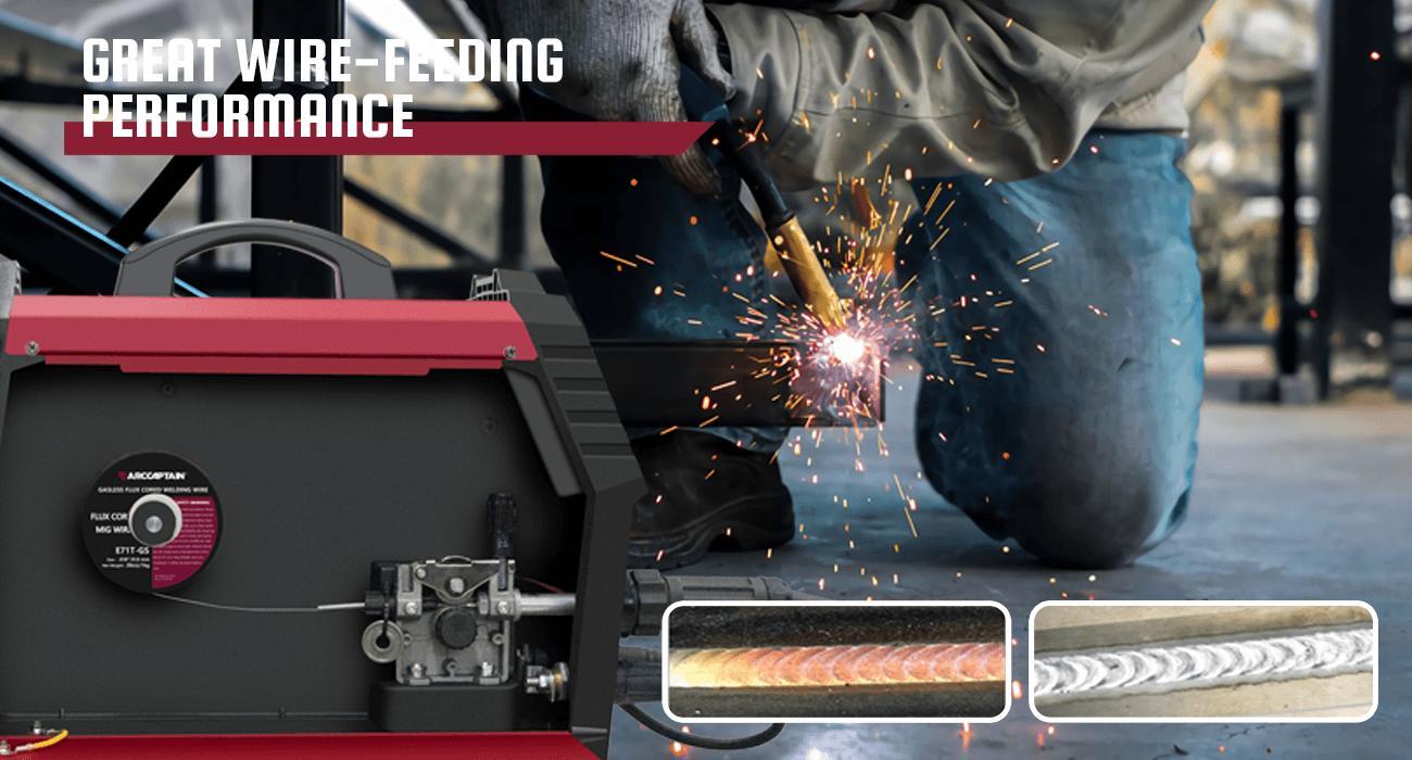 ARCCAPTAIN Flux Core Welding Wire .030'' .035'' E71T-GS Mig Welding Wire 2-Pound Spool Gasless Mild Carbon Steel Compatible With Lincoln Miller Forney Harbor Welder