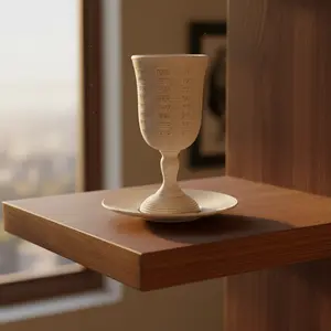 Modern Natural Stoon Look Kiddush Cup