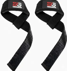 Endurogear Neoprene Lifting Straps for Gym Training 24" Length 2" Width Wrist Wraps with 7mm Padded Cotton & Anti-Slip Silicone for Weightlifting Bodybuilding Powerlifting Deadlifts