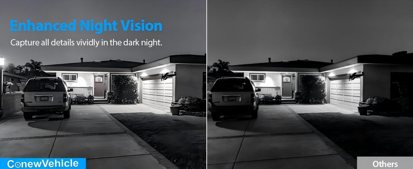 ConewVehicle WiFi Magnetic Solar Wireless Backup Camera,1080P HD Rear View for Truck/RV/Trailer/Car,24H Long Battery,Infrared Night Vision,Waterproof,Recording,Easy & Safe Parking