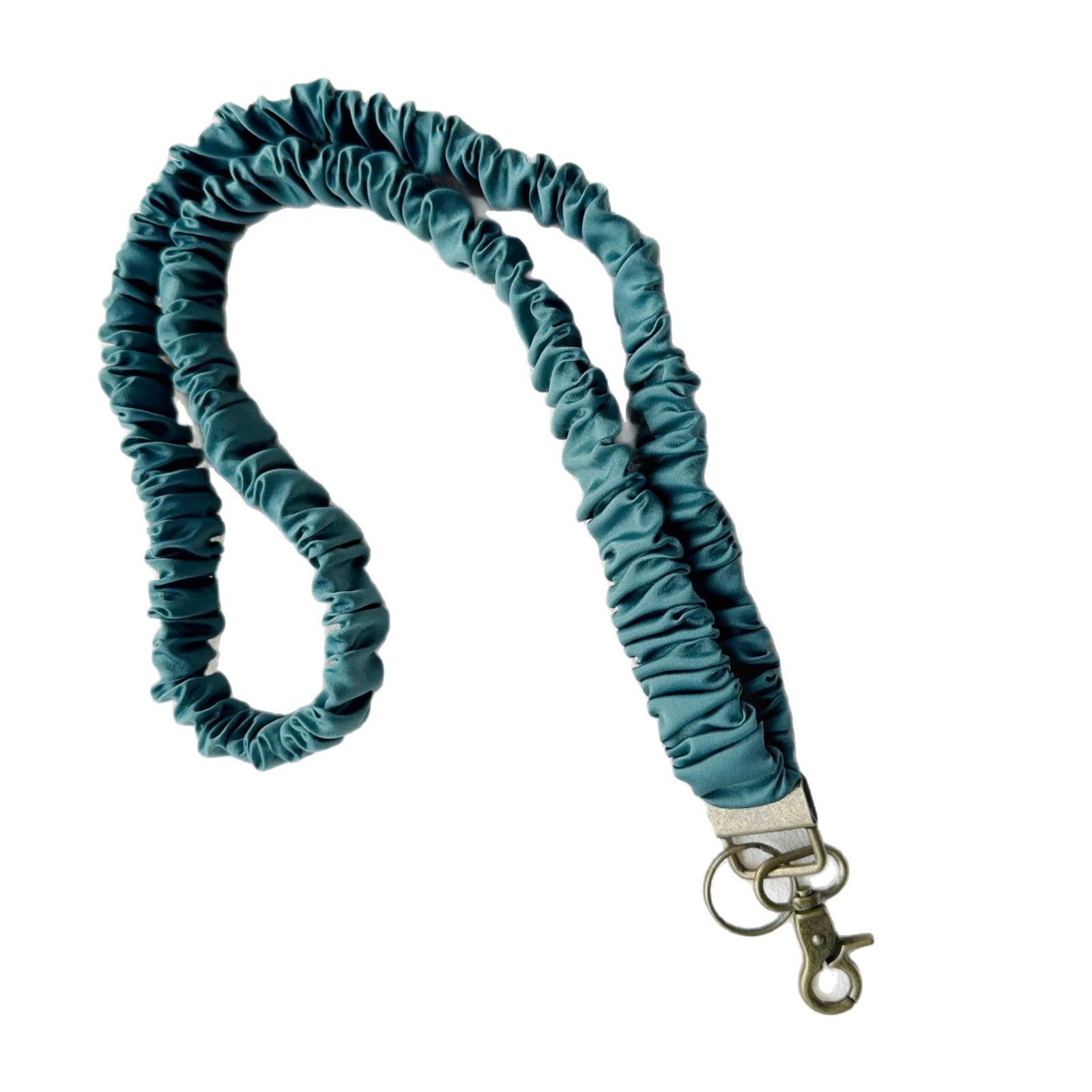 Stretchy Scrunchie Lanyard for ID Badges – Cute Neck Lanyard for Keys | Retractable Keychain Holder for Women