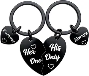 2pcs Couples Keychain His Hers Gifts Couple Matching Keychain Boyfriend Keychain Gifts For Boyfriend Couple Gifts For Him Her Valentine's Day Gifts for Boyfriend Girlfriend