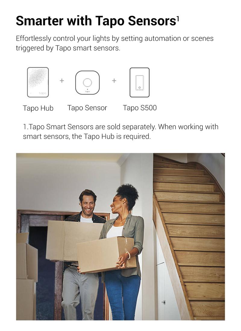 Tapo S500 (4-Pack) – Single-Pole Smart Light Switch | Matter-Ready* | Works with Alexa, Google & Samsung Bixby | App & Voice Control | Scheduling & Away Mode | Neutral Wire Required | UL Certified | 2.4 GHz Wi-Fi | No Hub Needed