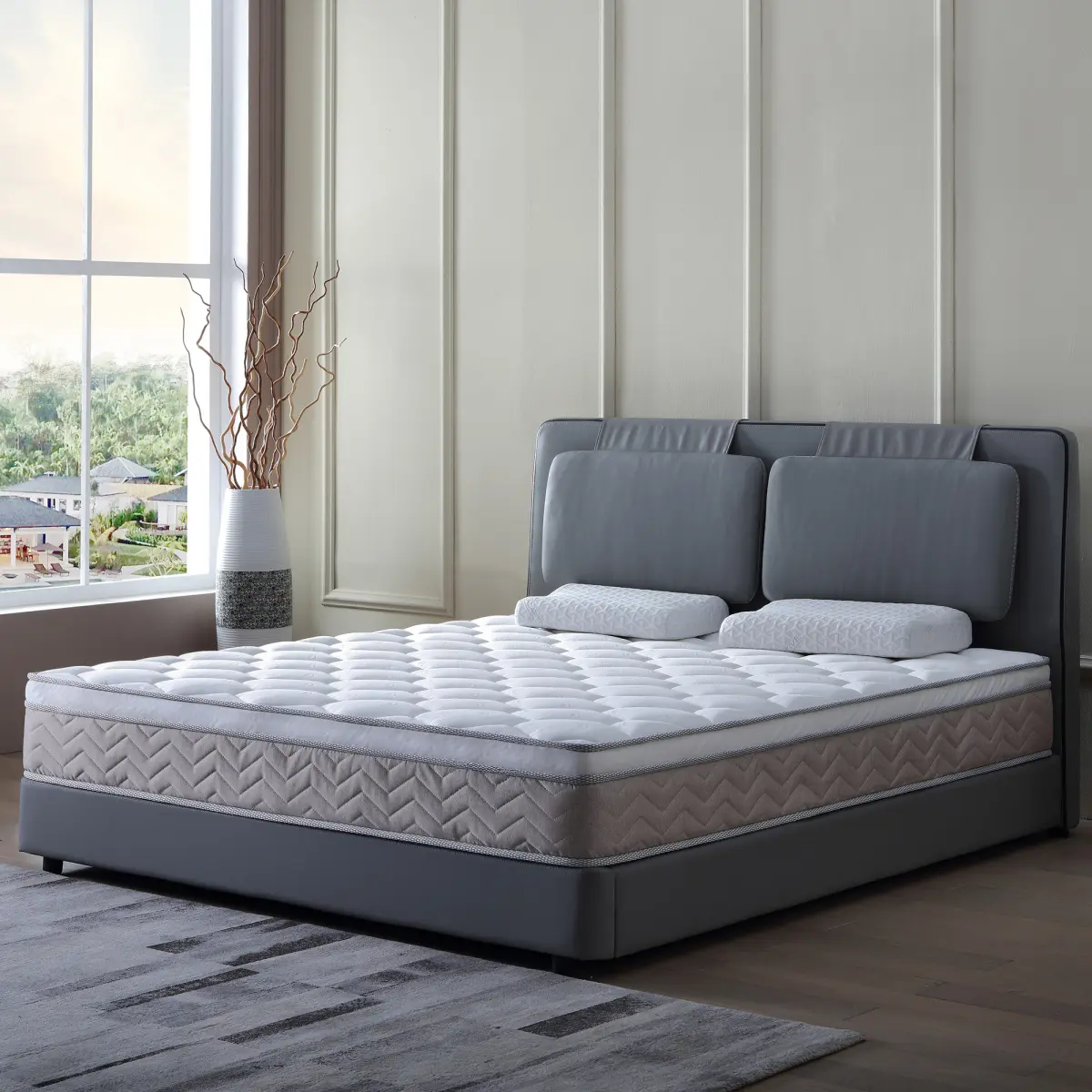 [Bellemave]12" Mattress CertiPUR-US Certified Hybrid Memory Foam Pocket Spring Mattresses