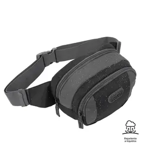 Cangurera Totto Cañar Fanny pack Gris y negro para hombre