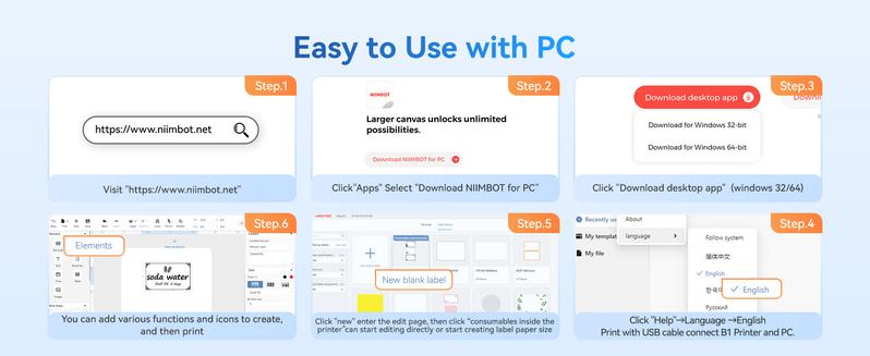 NIIMBOT B1Label Maker Machine with Tape, 2 inch sticker printer，Easy to Use for Office, Home, Business, 2 Inch Label Maker with 2'' x1.18'' Labels-230pcs/Roll