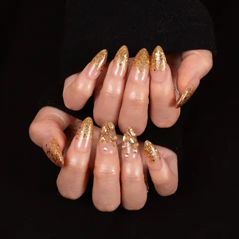 Lovful New Collection 14PCS Acrylic Press On Nails-10PCS Elegance + Free Bonus 4PCS Glam PacLuxuryk Nailtips Rhinestone Embellished #SohoChic