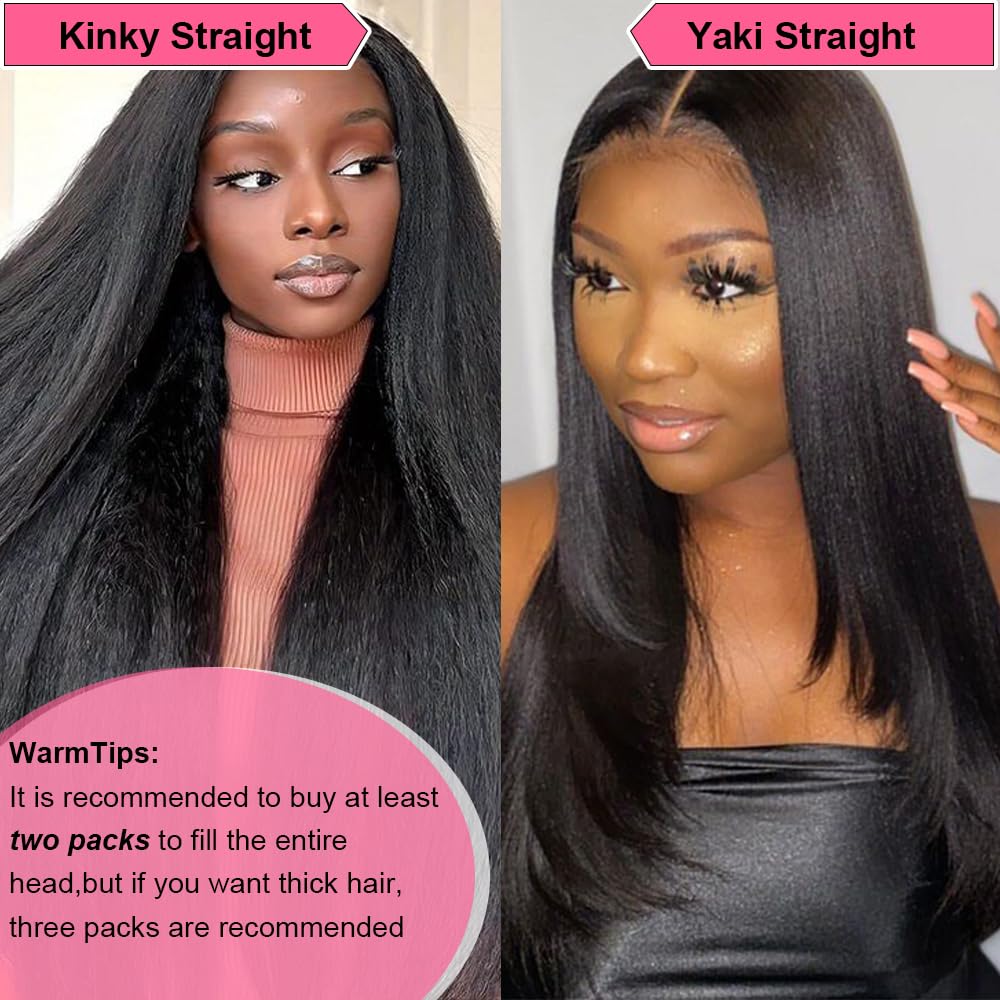 Mamushow Yaki Straight Clip in Hair Extensions Human Hair Seamless Pu Clip ins Hair 8 Pcs 18 Clips Human Hair Natural Black 12-30 Inches 120g/pack