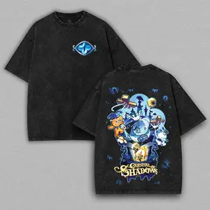 Cookie Run Kingdom Carnival of Shadows Graphic T-Shirt - Men's Heavy Cotton Washed Unisex Soft Crew Neck Streetwear, Perfect Gamer Gift