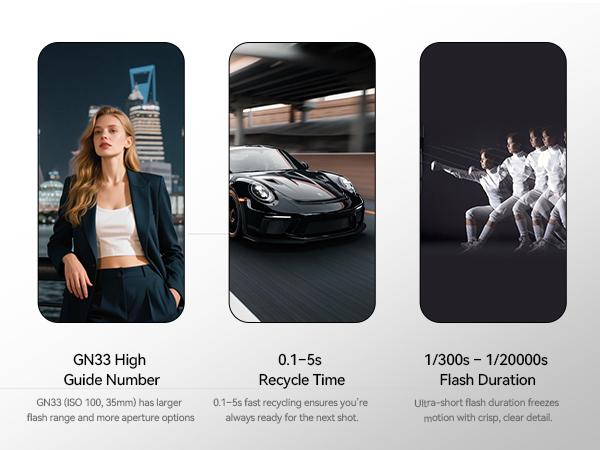 PHOTOOLEX FK300 Camera Flash Speedlite for Photography, GN33 Universal DSLR Flash with 270° Swivel & 90° Tilt Head, 8 Power Levels, 0.1–5s Recycle, M/S1/S2 Optical Slave, Portable Flash for Canon Nikon Sony Fujifilm Olympus Cameras