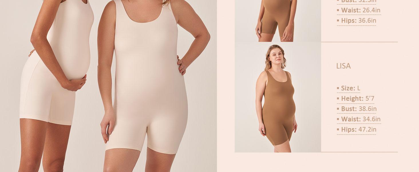 POSHDIVAH Women's Maternity Bodysuit Pregnancy Shapewear Double Lined Sleeveless Tank Top Shorts Romper Jumpsuit pregnancy supply summer clothes cute outfits