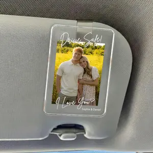 Personalized Couple Photo Car Visor Clip, Drive Safe I Love You, Valentines Gift For Him, Gifts For Boyfriend, Husband, Drive Safe Gift